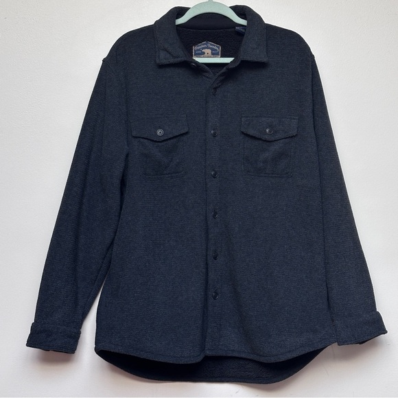 Freedom Foundry Gray Teton Sherpa Fleece Shirt Jacket Size Large - Picture 4 of 12